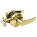 Sargent Grade 2 Passage Cylindrical Lock, B Lever, Non-Keyed, Satin Brass Finish, Non-handed 28-65U15 KB 04